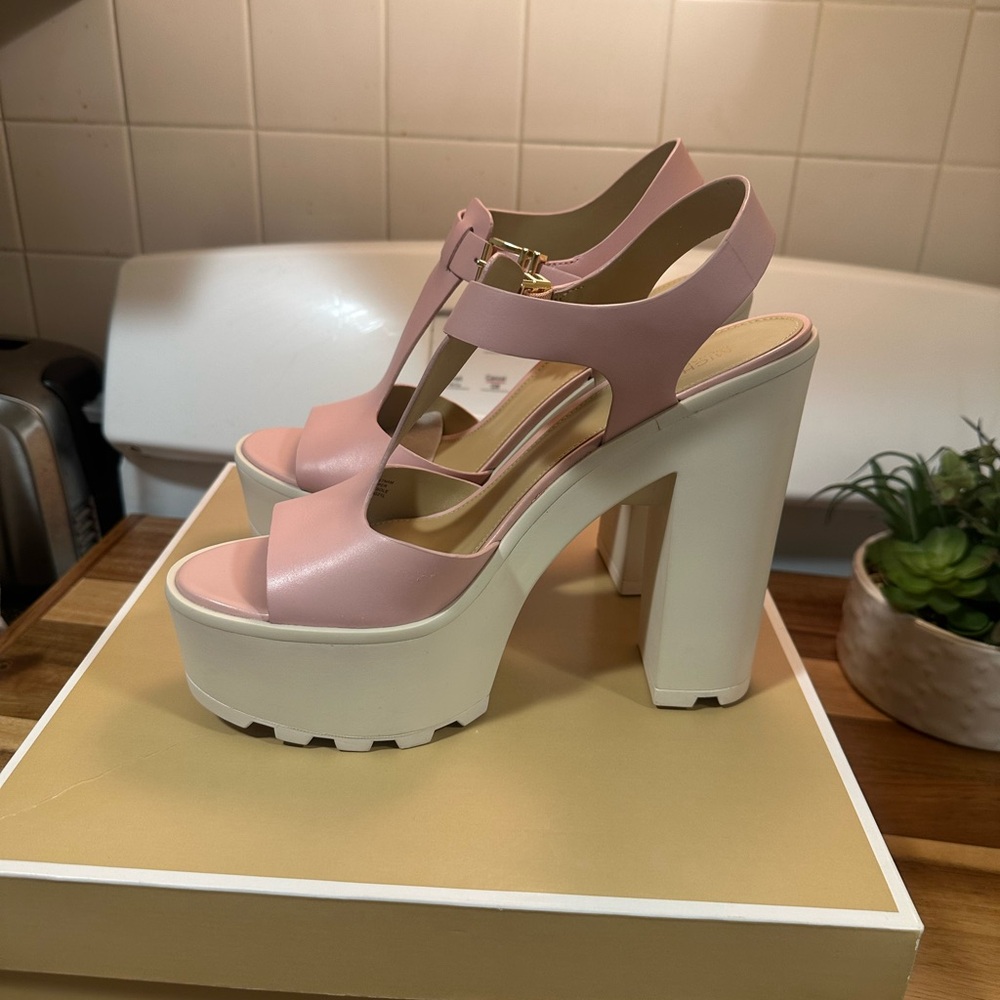 Michael Kors Pink and Cream Platform Heels